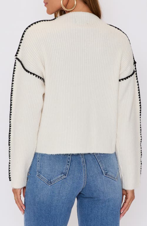 Vici Collection Terra Contrast Stitch Sweater In White