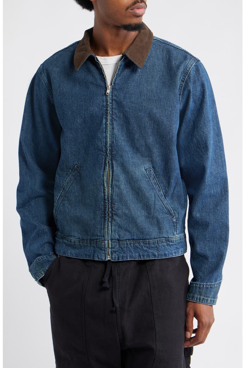 BDG Urban Outfitters Denim Harrington Jacket with Corduroy Collar
