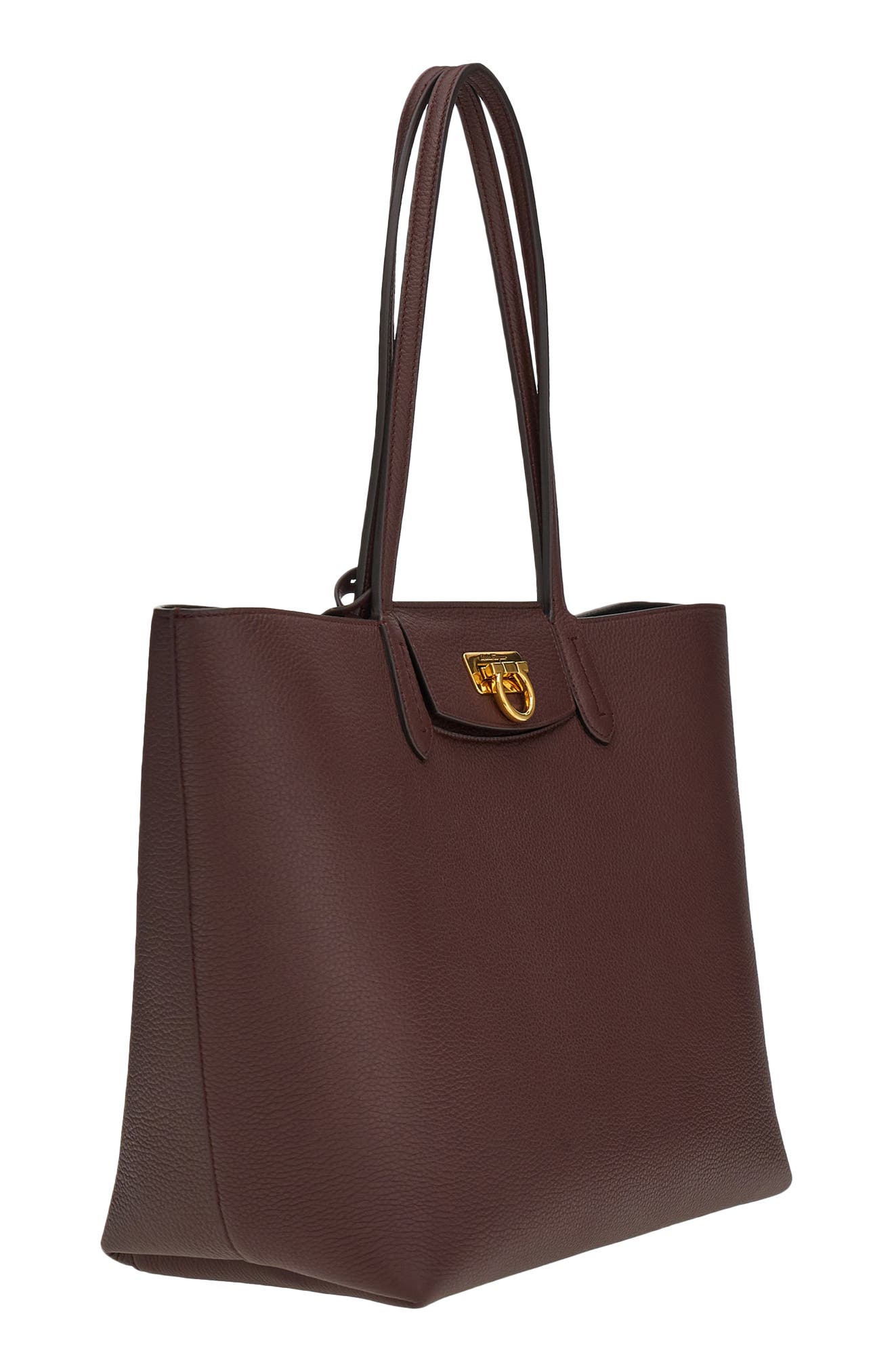 FERRAGAMO Travel Leather Tote, Alternate, color, 
