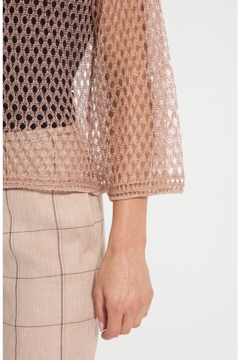 Lettie Metallic Mesh Sweater, Alternate, color, SPARKLING ROSE