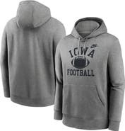 Nike Men's Nike Heather Gray Iowa Hawkeyes Legacy Football Icon Club Fleece Pullover Hoodie
