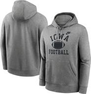 Nike Men's Nike Heather Gray Iowa Hawkeyes Legacy Football Icon Club Fleece Pullover Hoodie