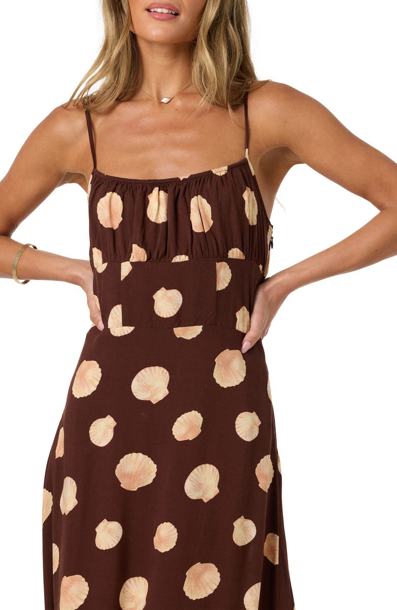 O'Neill Jorgie Camila Shell Midi Dress, Alternate, color, Chocolate