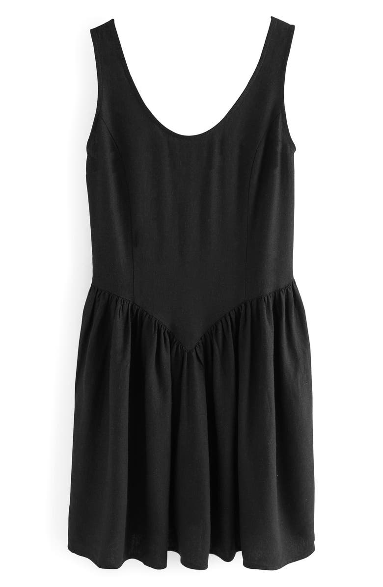 NEXT Linen Blend Sleeveless Fit & Flare Minidress, Alternate, color, Black