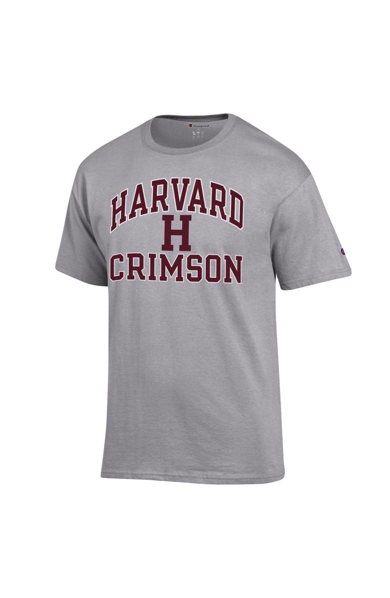 Champion Men's Champion Heather Gray Harvard Crimson High Motor T-Shirt, Alternate, color, 