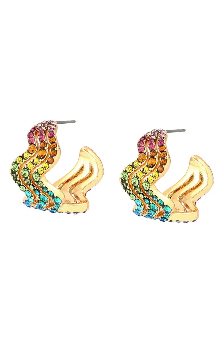 Kurt Geiger London Rainbow Wave Small Hoop Earrings, Alternate, color, Multi