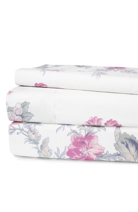 Rose 200 Thread Count Percale Cotton Sheet Set