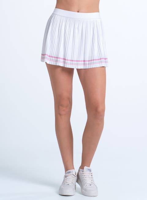 Woven Strokes Pleated Skirt