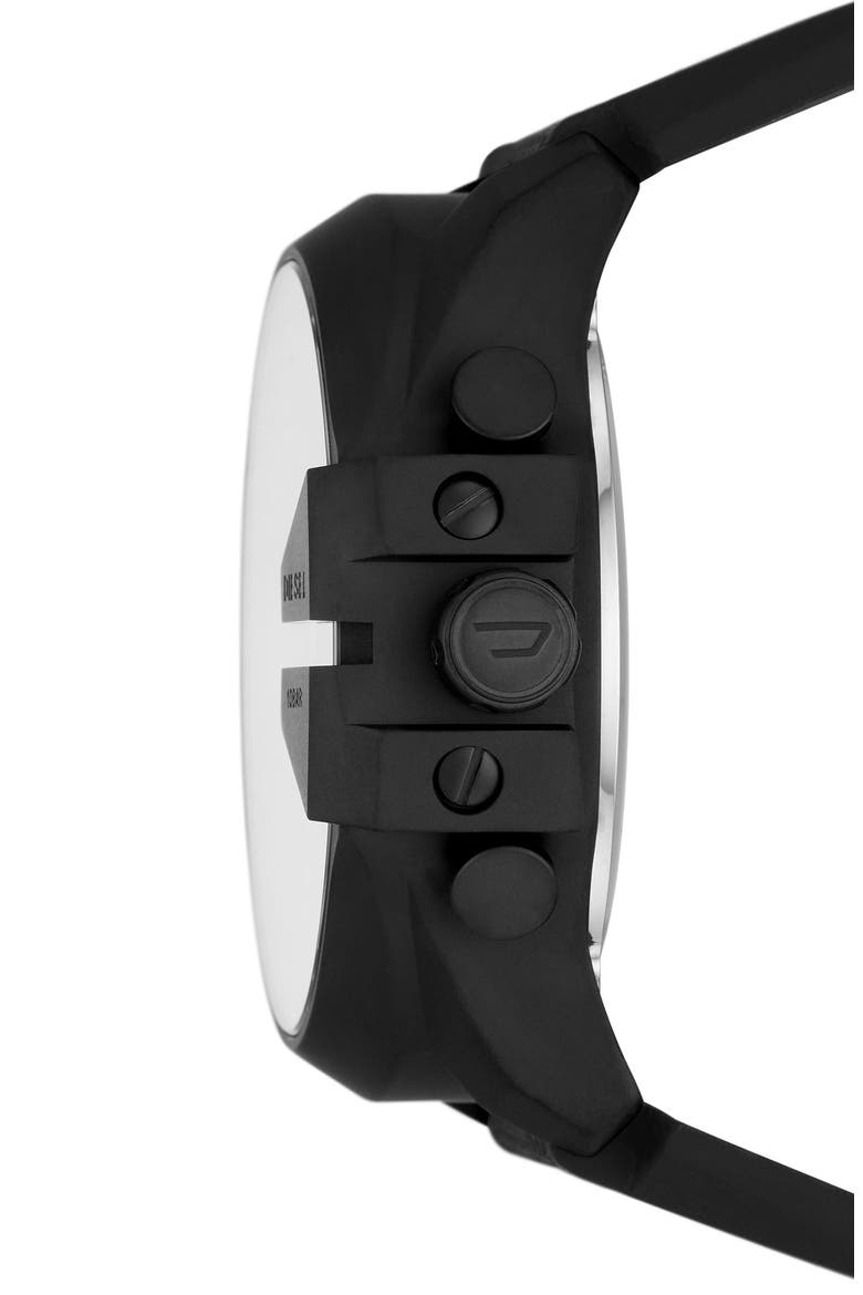 Mega Chief Nylon Strap Watch, 51mm, Alternate, color, BLACK