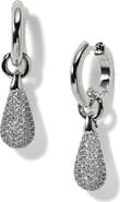 Nadri Gemini Pavé Huggie Hoop Drop Earrings