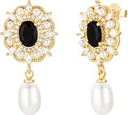 Untamed Petals Gilded Pearl Drop Earrings