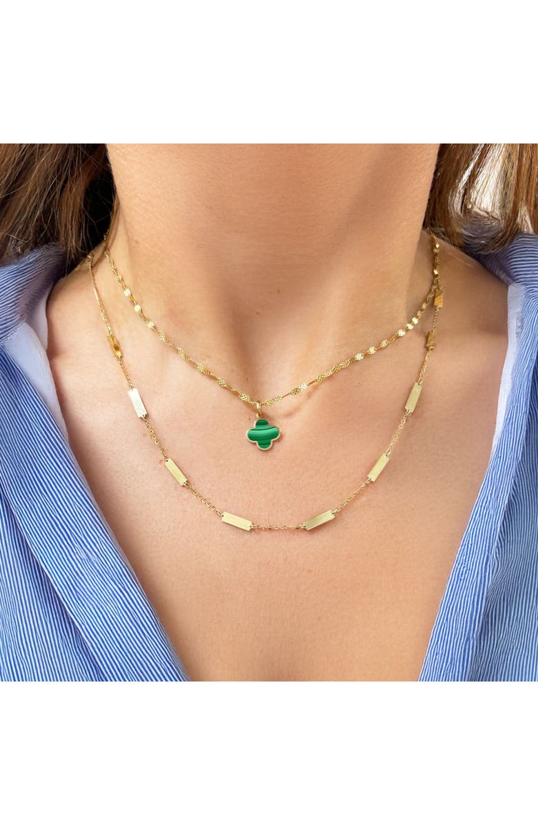 The Lovery Fine Jewelry Malachite Clover Charm, Alternate, color, Malachite