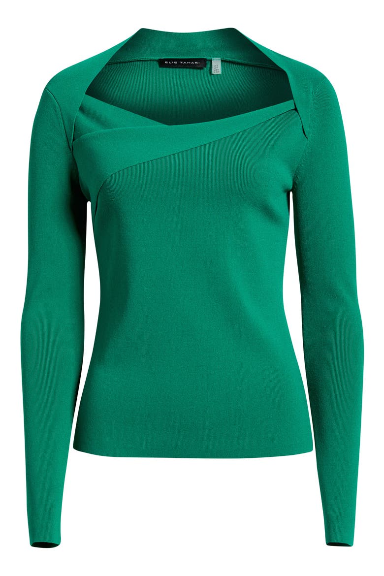 Sunny Queen Anne Neck Top, Alternate, color, PARROT GREEN