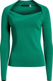 Elie Tahari Sunny Queen Anne Neck Top