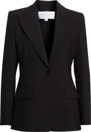 Michael Kors Collection Georgina One-Button Virgin Wool Blend Blazer
