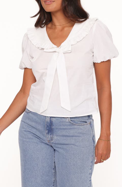 Fleming Frill Collar Cotton Top