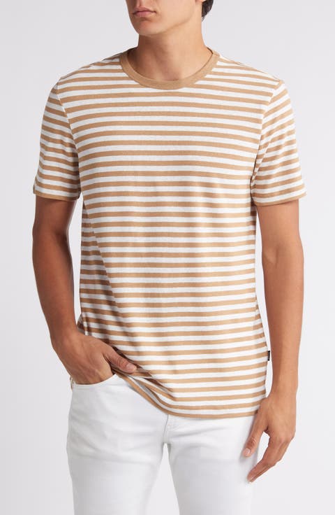 Tiburt Stripe Cotton & Linen T-Shirt
