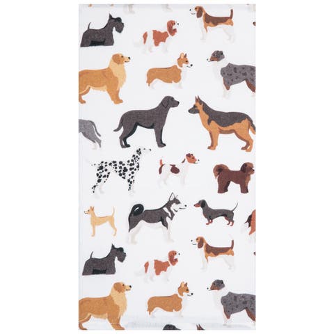 Dog Breeds Kitchen and Bathroom Graphic Print Hand Towel