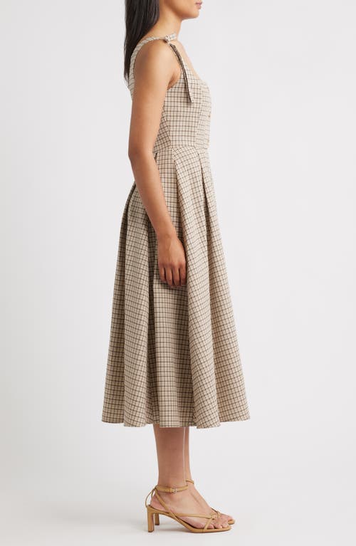 Moon River Plaid Tie Strap Sundress In Multi