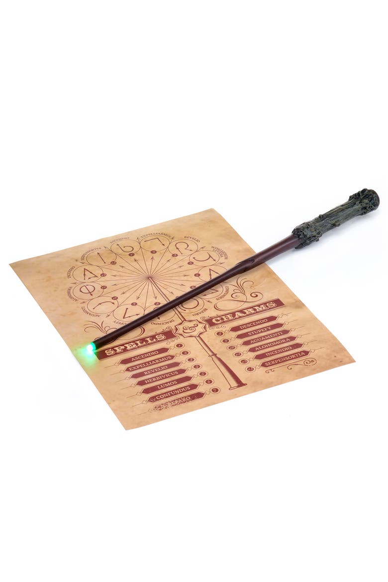 Deluxe Lumos Wand 14" Harry Potter Replica, Led Tip, Alternate, color, Brown