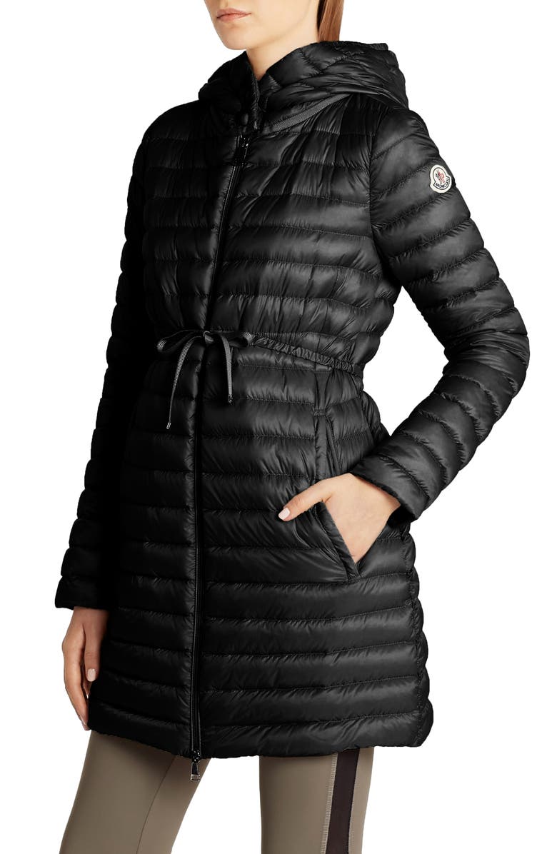 Moncler Barbel Fit & Flare Hooded Down Parka, Alternate, color, 