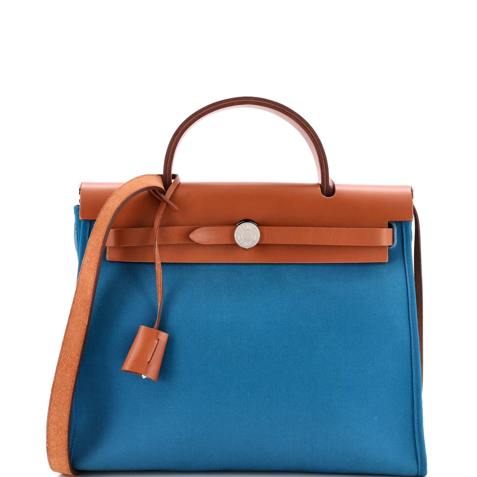 Herbag Zip Leather and Toile 31, Main, color, Blue