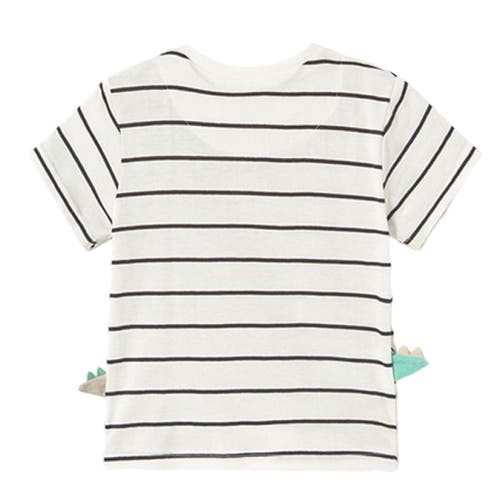 Mayoral Striped Dinosaur T-shirt In Teal