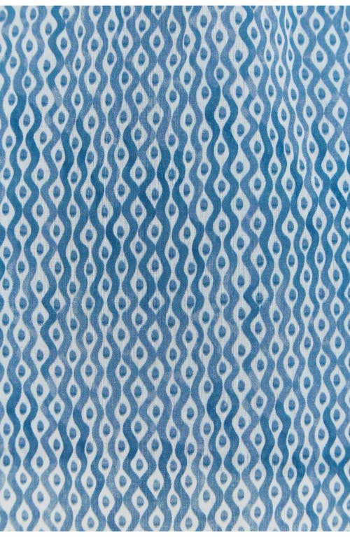 Babycottons Afrika Mandarin Collar Short Sleeve Shirt In Blue