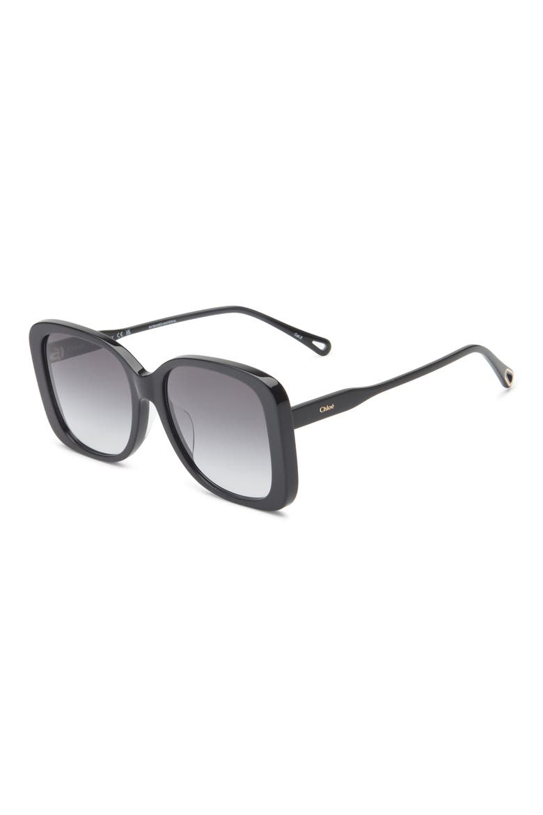 57mm Square Sunglasses, Alternate, color, BLACK BLACK GREY