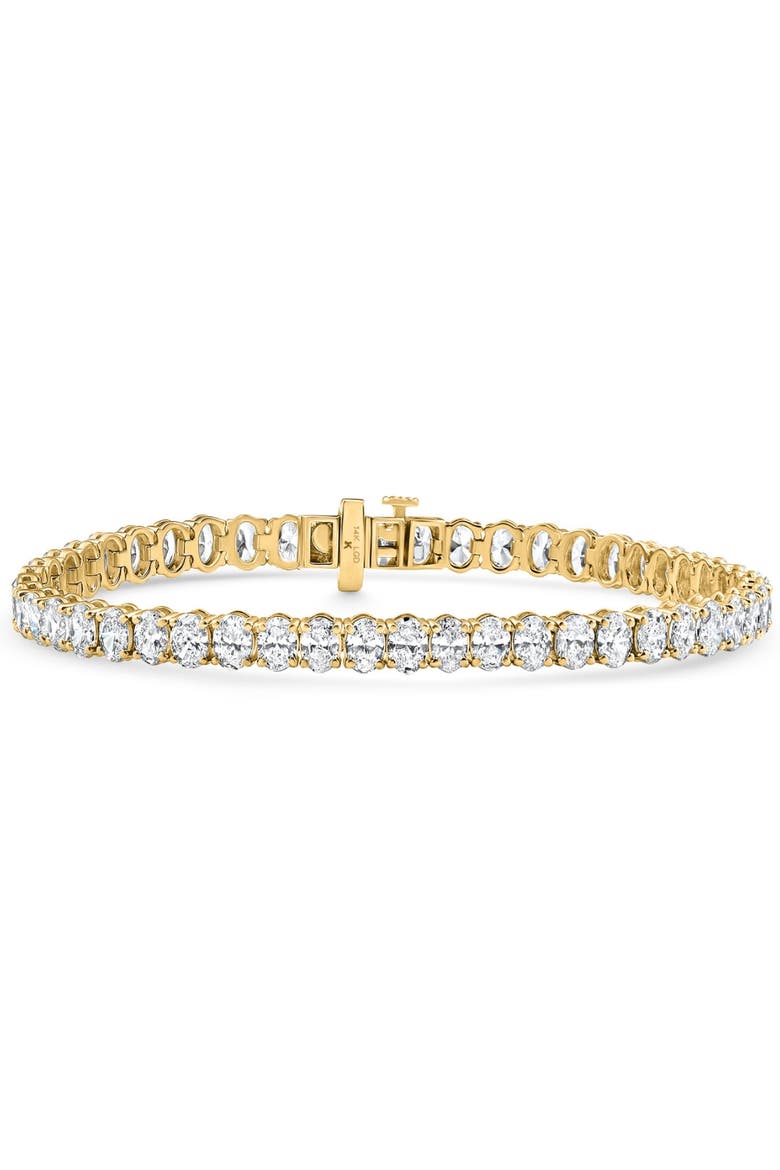 6Ct Oval Cut Diamond Tennis Bracelet 14k Gold Lab Grown 7", Alternate, color, 14k Yellow Gold