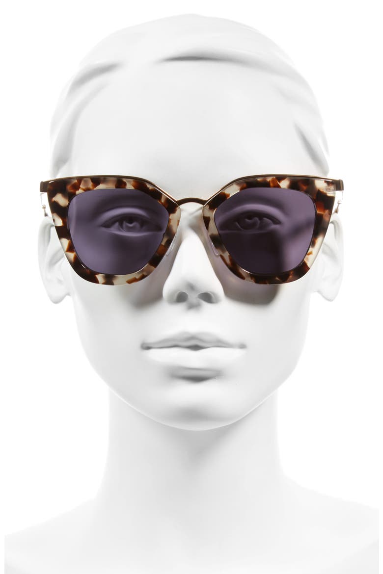 52mm Layered Frame Sunglasses, Alternate, color, WHITE HAVANA