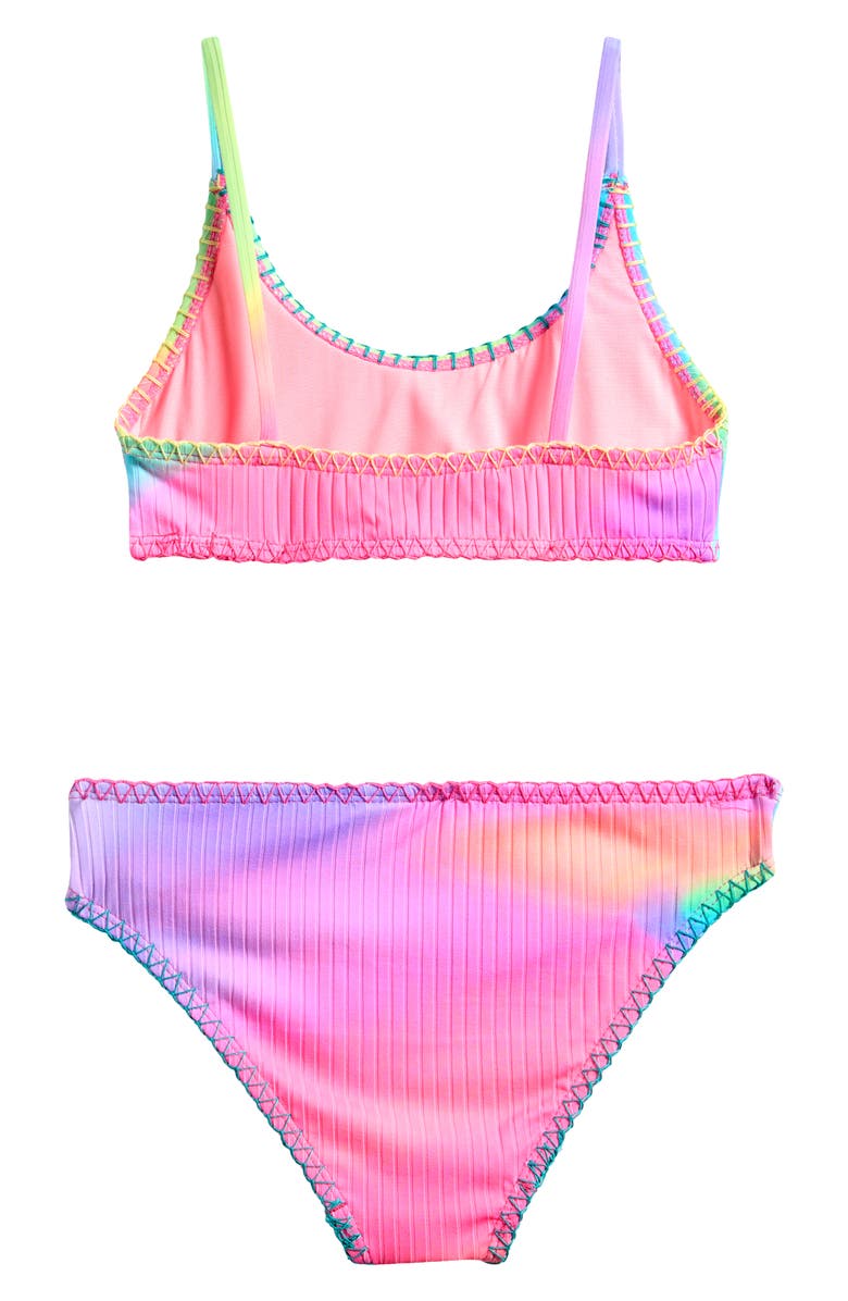 Beach Lingo Kids' Solar Flair Two-Piece Swimsuit, Alternate, color, Pink Multi