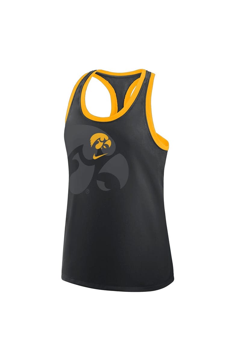 Nike Women's Nike Black Iowa Hawkeyes Primetime Racerback Tri-Blend Tank Top, Alternate, color,