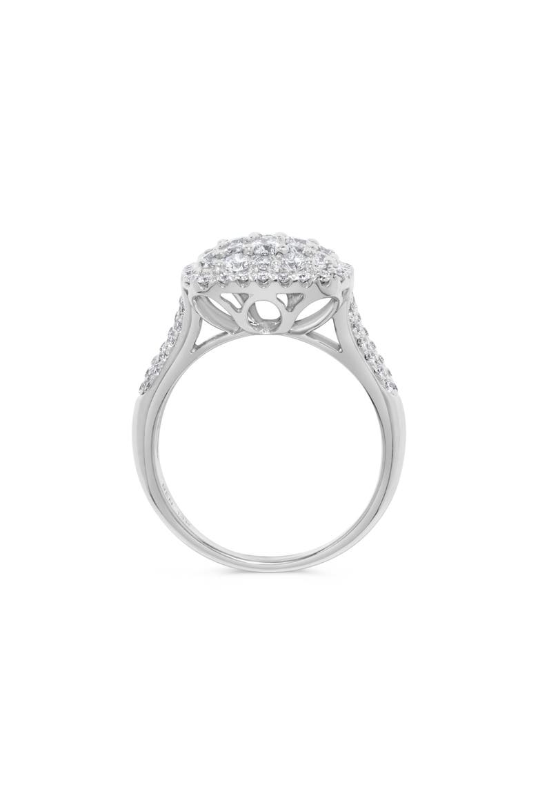 Pavé Cushion Cluster Diamond Ring in 14K White Gold, Alternate, color, 14K White Gold
