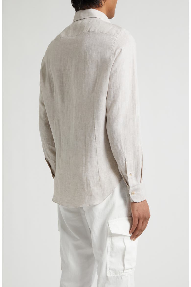 Linen Button-Up Shirt, Alternate, color, SAND