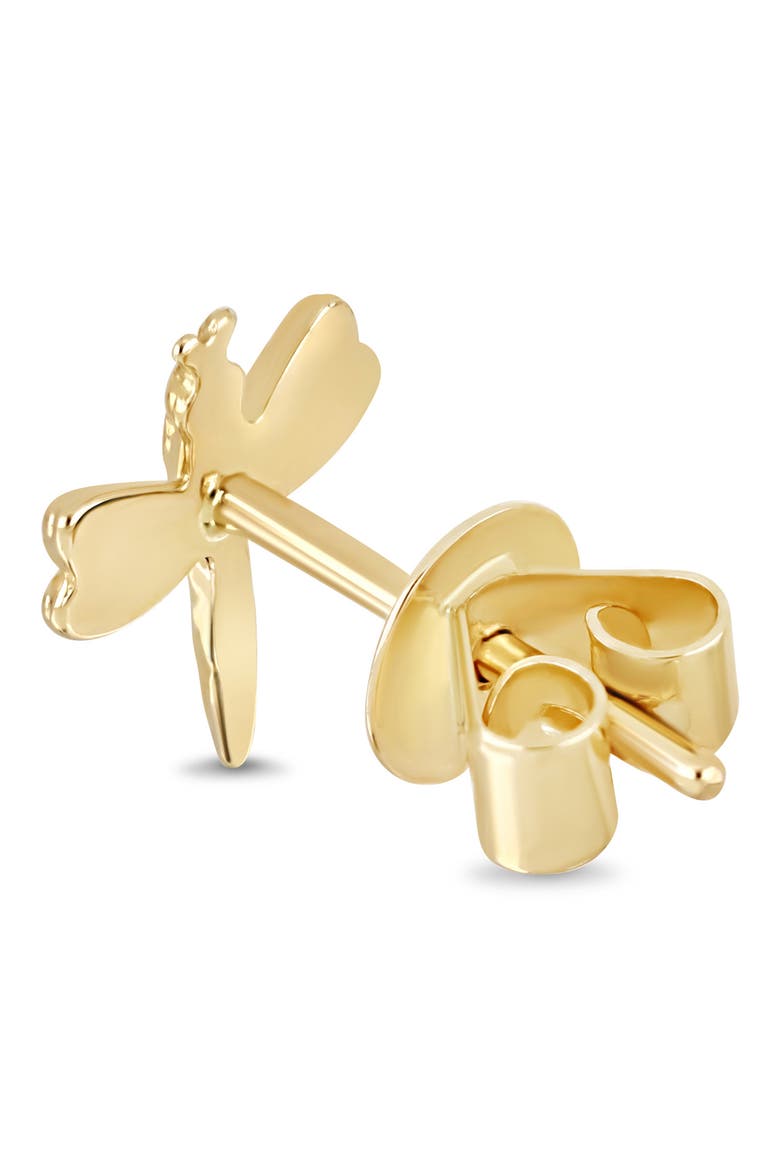 14K Yellow Gold Dragonfly Stud Earrings, Alternate, color, 14K YELLOW GOLD