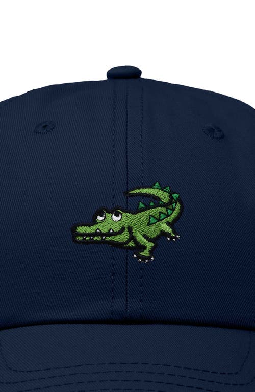Dalix Alligator Embroidered Wildlife Cap In Navy Blue