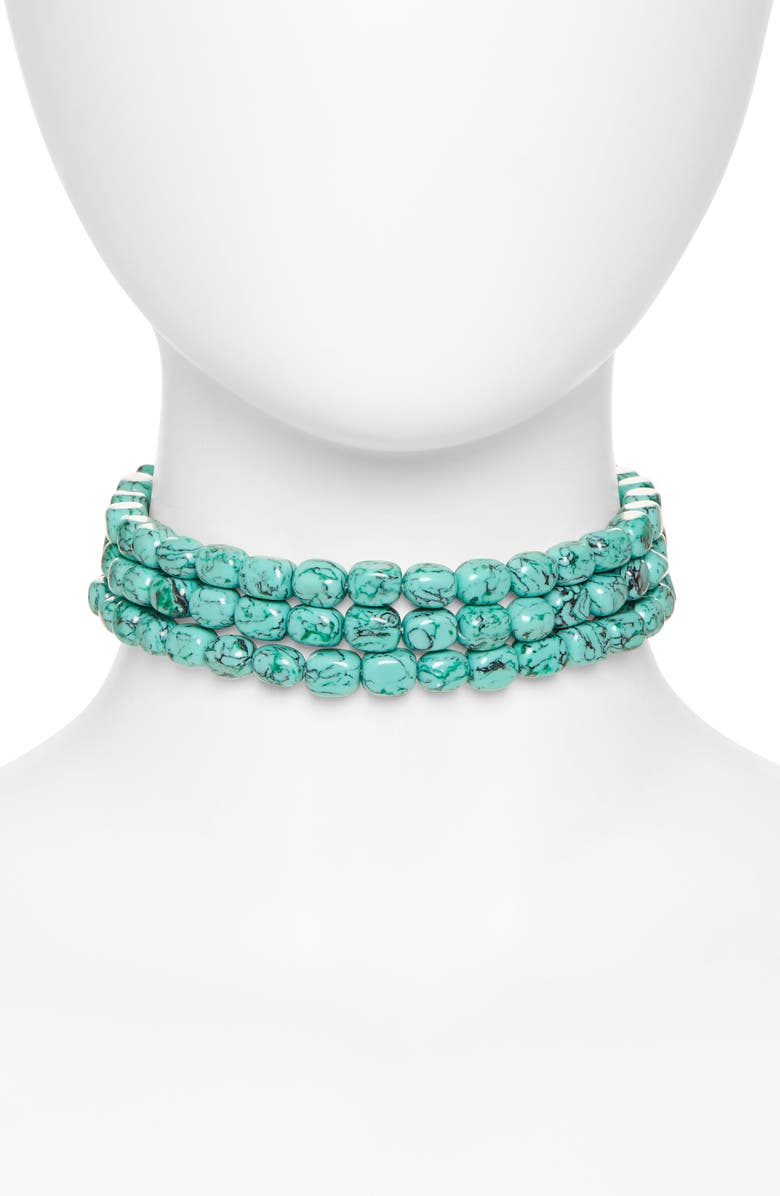 Cult Gaia Nora Turquoise Choker, Main, color, 