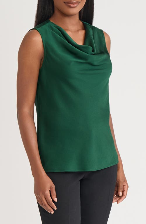 Kasper Cowl Neck Sleeveless Satin Top In Green
