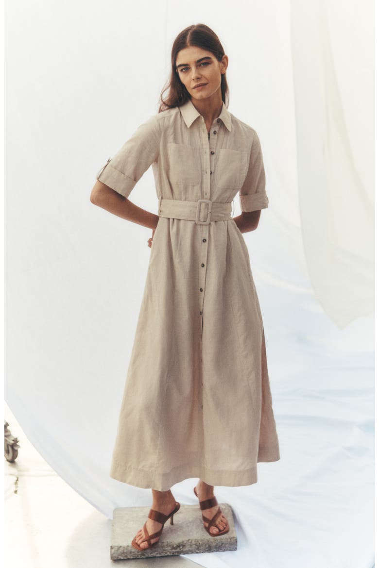 tan linen shirt dress Linen Shirt Dress MARGOT / Oversized Shirt Dress With Buttons / Drop  Shoulder Linen Shirt Dress