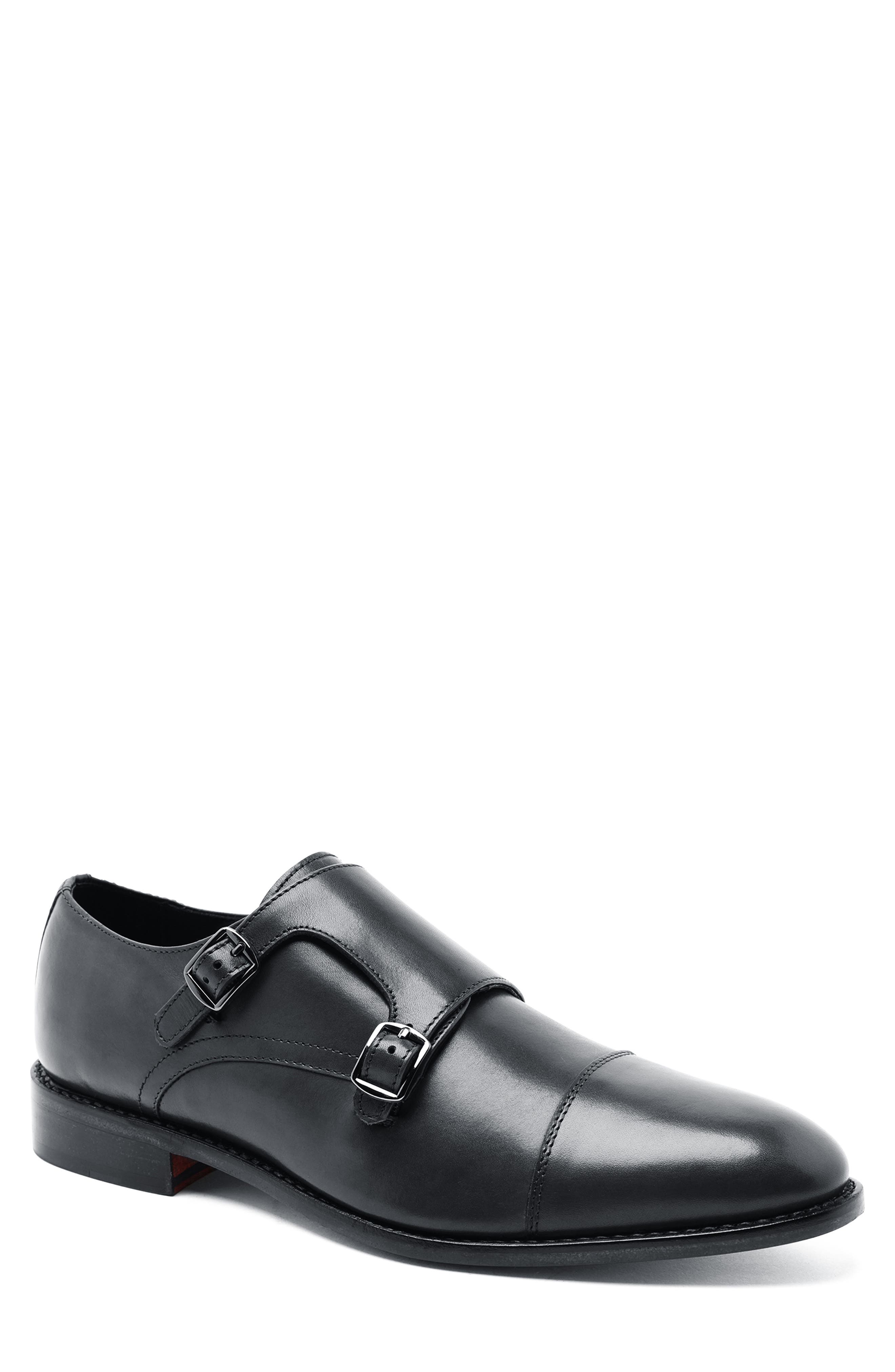 Anthony Veer Roosevelt II Double Monk Strap Loafer, Main, color, Black