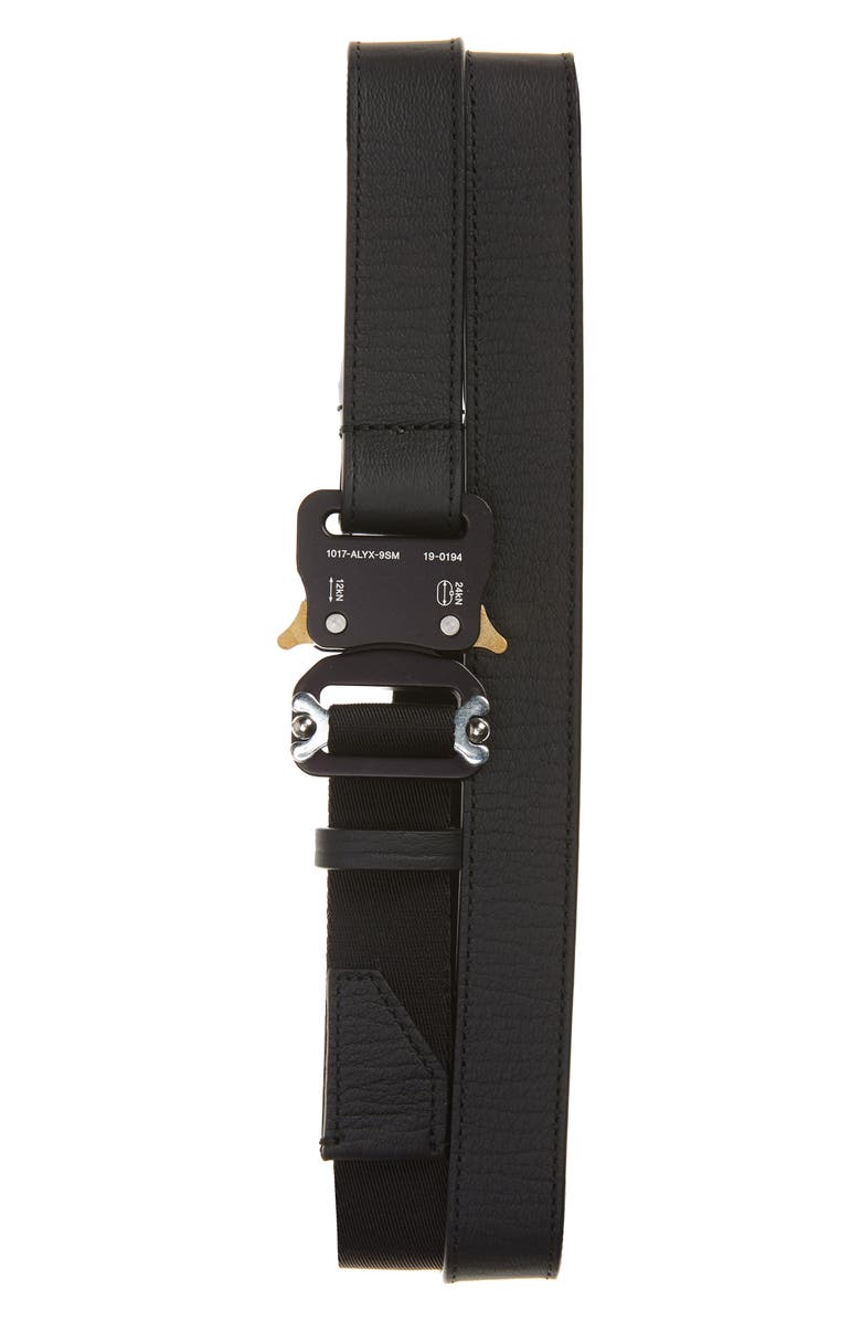 1017 ALYX 9SM Roller Coaster Buckle Leather Belt, Main, color, 