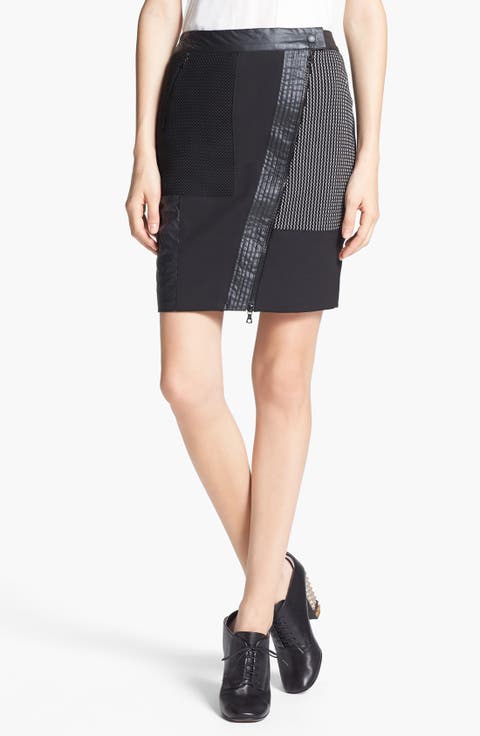 'Hastings' Coated Patchwork Skirt