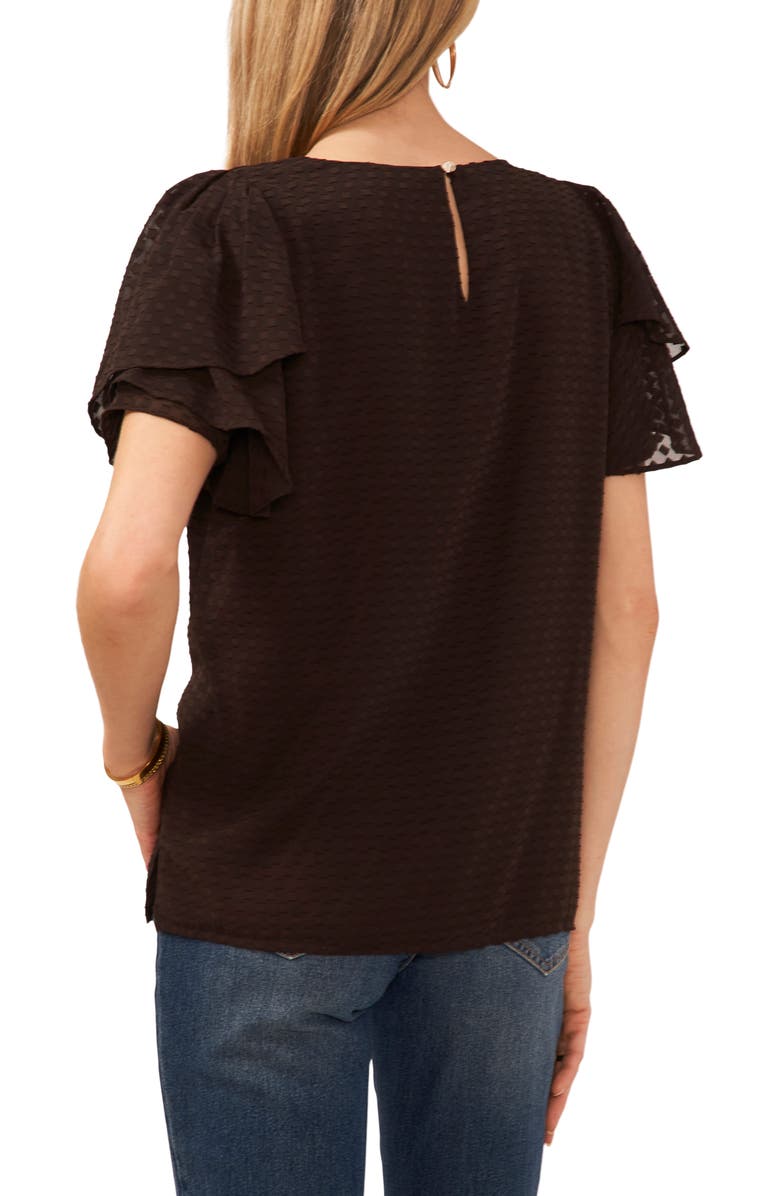 Vince Camuto Texture Tulip Sleeve Blouse, Alternate, color,