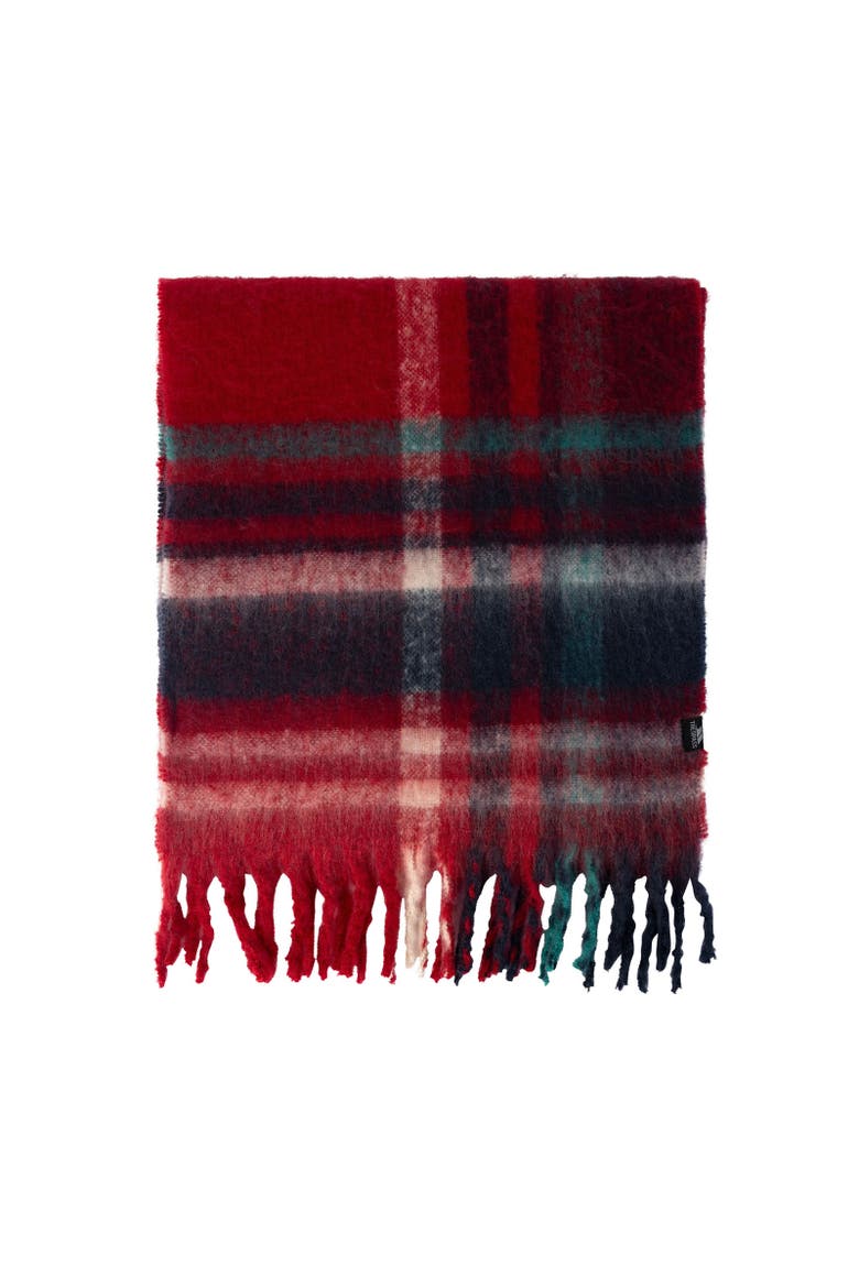 Lewes Checked Winter Scarf, Alternate, color, Red