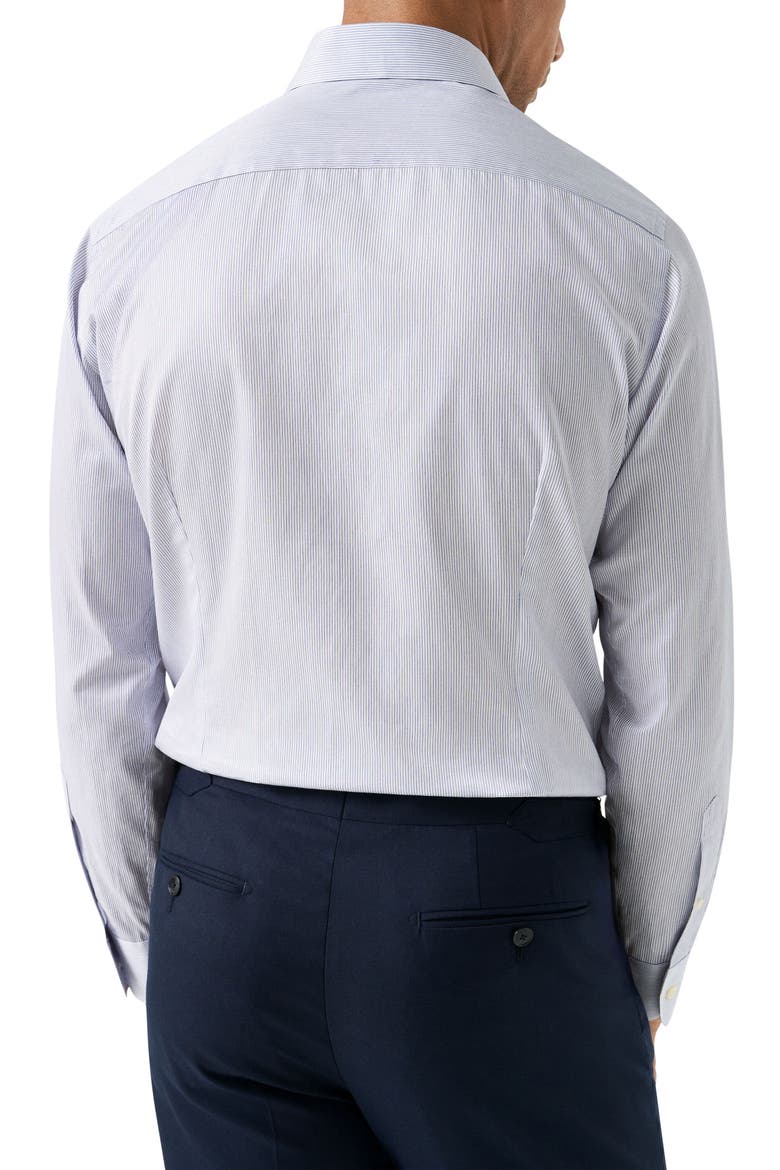 Slim Fit Stripe Cotton Dress Shirt, Alternate, color, DARK BLUE