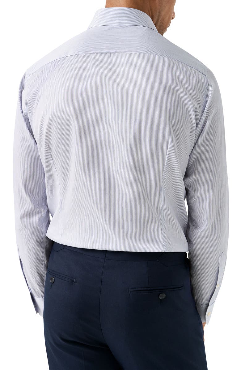 Eton Slim Fit Stripe Cotton Dress Shirt, Alternate, color, Dark Blue
