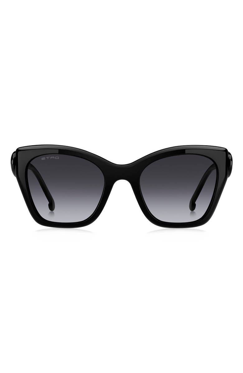 Etro 54mm Gradient Cat Eye Sunglasses, Main, color, Black/ Dark Grey Sf