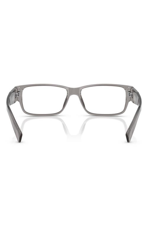 Prada 57mm Rectangular Optical Glasses In Transparent Grey B09vf57