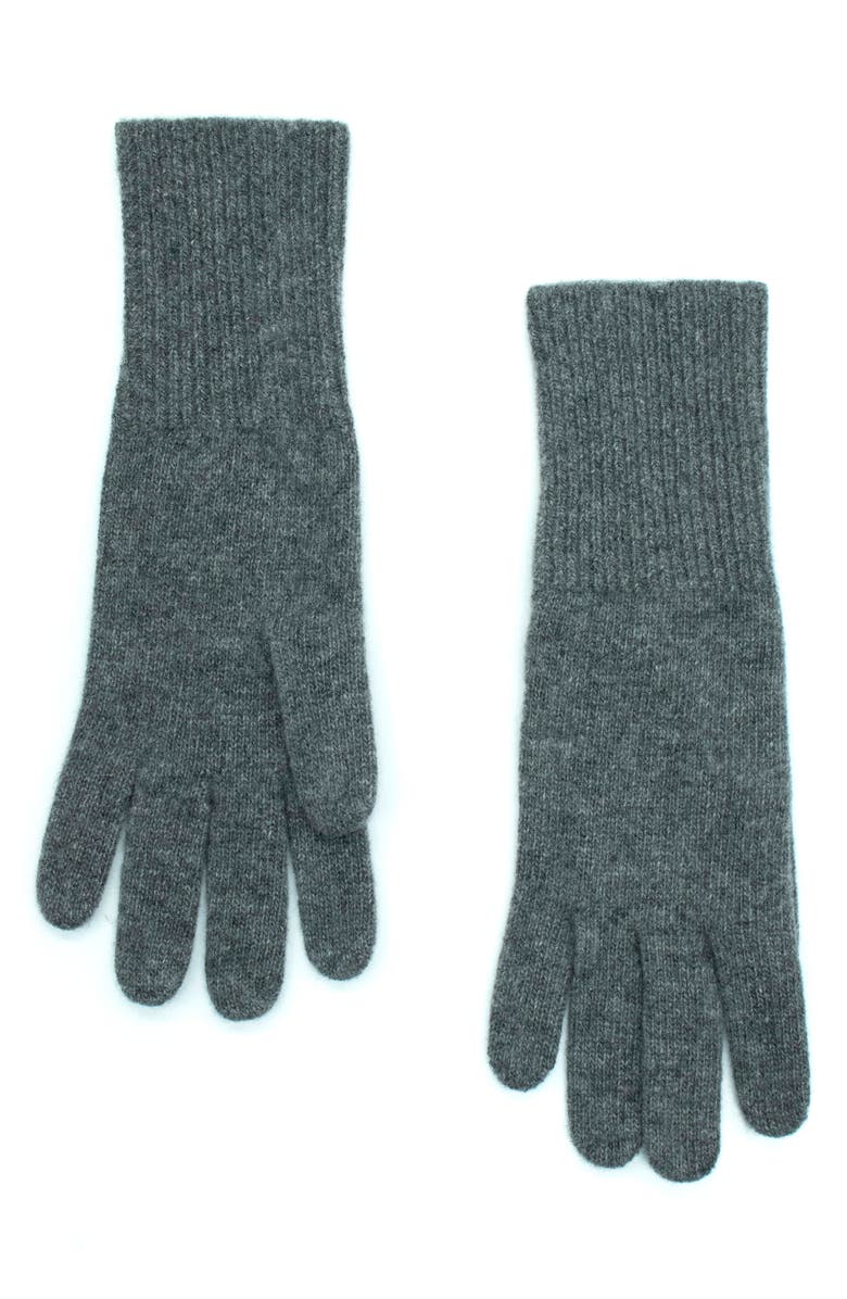 Portolano Cashmere Gloves, Main, color, Medium Heather Grey